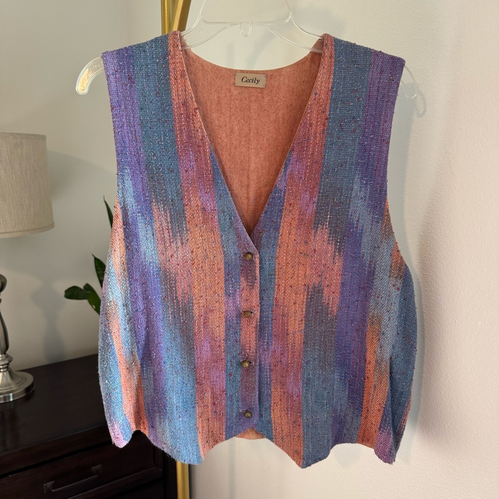 Vintage Boho Vest - Multicolored M/L